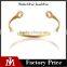Polishing 18k Gold Plating Open Cuff Bracelet Women Jewelry Stainless Steel Wrench Bangle