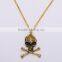 Hiphop imitation jewelry halloween necklace punk skull pendant with bone statment necklace sweater chain Yiwu factory