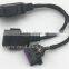 OBD2 Splitter Y Cable, Assembled J1962 Male to 2 J1962 Female, 1ft
