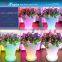 PE plastic led flower pot decorative restaurant
