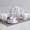 17pcs promotional ceramic coffee service set with sugar and creamer pot