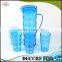 NBRSC set of 5 pcs plastic ps cold water jug drinking water kettle tea pot water jug with cups