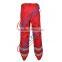 Red Cotton Fire Resistant Pants With Pockets in Man Legs