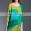 Gored bright color large size women plicated dresses wholesale