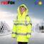 high visibility children winter coat with concealed hood