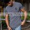 95% Polyester 5% Elastane Mens Longline Fitted T Shirt Raglan Short Sleeve Curved Hem Retro T-Shirt OEM Gym T Shirt Streetwear