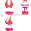 High Quality Sexy Bikini Swimwear Red Color Bikini Swimwear Latex Bikini Swmwear