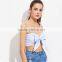 CUTE self bow blue top, ladies newest design tank top