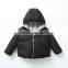 Black soft shell coat with hoodie winter jacket for toddler boy