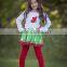 Christmas reindeer embroidery girls wholesale boutique outfit