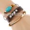 Caribbean Hand-woven Bead Turquoise Leather Cord Bracelet