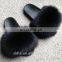 High quality fluffy and soft real fox fur slides for girls and women