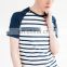 T-MT014 Knitted Splicing Raglan Sleeve Pure Cotton Young Mens T-Shirt