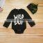Newborn autumn new product suit letter printing romper camouflage trousers baby one-piece romper