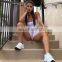 Women Sexy Sports String Vest Short Crop Tops Patchwork Yoga Suit Workout Hot Shorts Pants Athletic Sets Hot Swim Suit