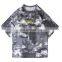 200g Cotton Personality Camouflage Short-sleeved Loose Shoulder 2020 spring and Summer New Printing Men's T-shirt