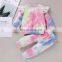 Baby Tie-dye Suit Autumn Winter Pullover Long Sleeves + Trousers 1-6Y Kids Boy Girl Elastic Waist Ribbed Closing Spring Clothing