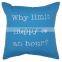 Wholesale Embroidery Letter With Blue Background With Piping Cushion Pillow for Outdoor