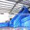 Thel Inflatable Tall Corkscrew Water Slide Commercial Blue Marble Curve Inflatable Slide With Pool