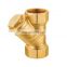 J606 Forged brass valve plumbing strainer for pipe, hydraulic brass y fitting y filter check valve