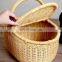 High Quality Rattan Wicker Picnic Basket/Rattan Handmade Fruit Snack Vegetable Wicker Picnic Container Storage Basket