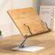 Desktop Height Adjustable Bamboo Kids Book Stand for Reading Wooden Page Clip Holder Bookends Kids Students Children Gift