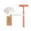 Hot Selling Elegant private label Rose Gold Double Edge Safety Shaving Razor for men gife