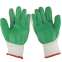 10 gauge white cotton thread knitted green latex film anti-cut construction safety work gloves