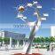 Stainless Steel Sculpture Metal Garden Art Modern Outdoor Matte Large Metal Garden