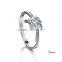 New 4 SIzes Fashion Zircon Inlaid Women Engagement Wedding Rings Silver