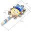 safety 6 months child girl smile and 9 small bells smooth handle cartoon music toy mini wooden hand bell musical instruments