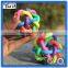 Colorful rainbow soft rubber dog chew bell ball, TPR woven teeth-cleaning pet toy chew bell ball