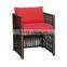 Durable outdoor wicker rattan coffee table and chair dining set