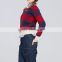 Latest design European short style pullover women plaid sweaters 2015