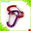 D shape hook colorful carabiner ,aluminium carabiner, metal hook carabiner