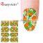 Green color nail art stickers artificial lady nail strips