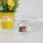 2015 china best selling manufacturer heat resistant cute decal clear glass cup with handle