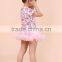 Hot sale christmas pink flower lace ruffles plain baby rompers