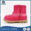 Hot selling side zipper design fancy fuchsia girl kids soft boots