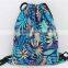 Foliage Pattern Blue Canvas Backpack