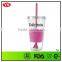 24 oz single wall colored plastic tumblers with rubbler grip