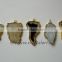 Assorted Natural Banded Agate Electroplated Slices Pendants