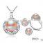 Fashion Jewerly 925 Sterling Silver Pink Pearl Jewelry Set