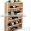 Customized 6-tiers Free-standing Wooden Wine Shelf
