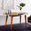 Coffee Table Teak Wood Whit Oval Shape Top Model Natural Color