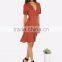 Hot Selling American Costom V Neck Tie Waist Wrap Up Dress Short Sleeve Polyester Spandex Casual Dress