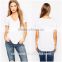 Relaxed fit V-neck soft-touch blank t-shirt knitted women t shirt