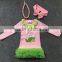 new arrival Easter baby clothes design 2016 girls Summer dress pink bunny long sleeve with matching accessories