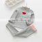 100% cotton high quality solid color autumn embroidery girls clothing sets