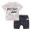 Wholesale 100% cotton summer baby boy clothing set kids clothes set